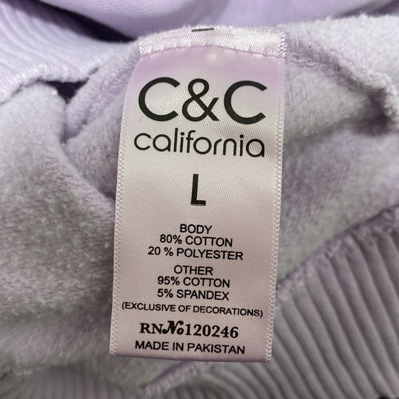 C&C California Size L Sunwashed Lavender Half-Zip Pullover Sweatshirt Women's 🌟 - Picture 6 of 7